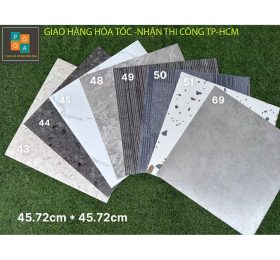 Sàn nhựa giả đá vuông bóc dán